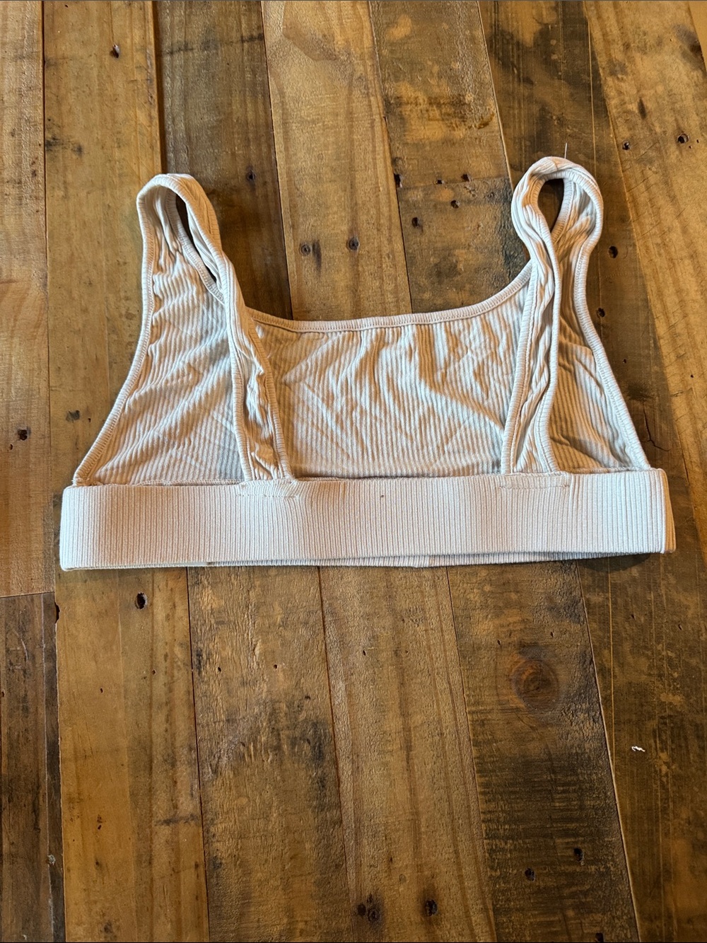 Seamless Ribbed Set - Cream Top & Pants - Picture 2 of 2